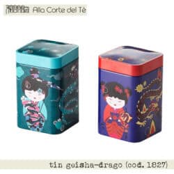 Tin porta tè in latta da 100gr Geisha e Drago cod 1827