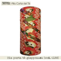 Tin porta tè giapponese in latta e carta Washi (cod. 0132)