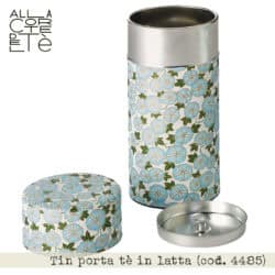Tin porta tè in latta "fiori azzurri" 150